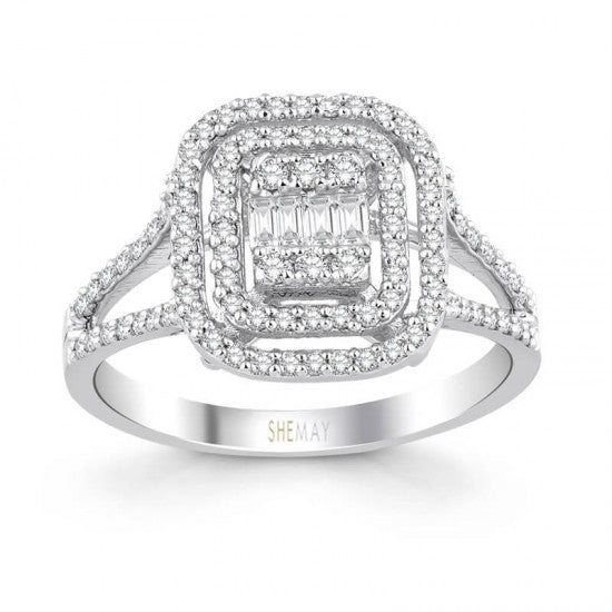 Пръстен бяло злато с Диаманти 0.54 карата